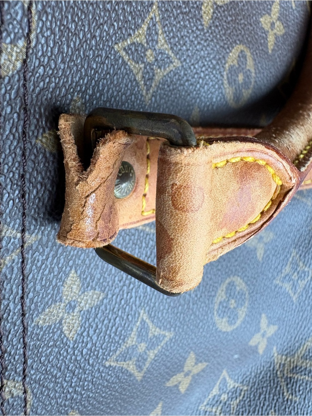 Authentic Louis Vuitton Monogram Canvas Keepall 55 Duffel in Brown and Tan - Picture 14 of 16